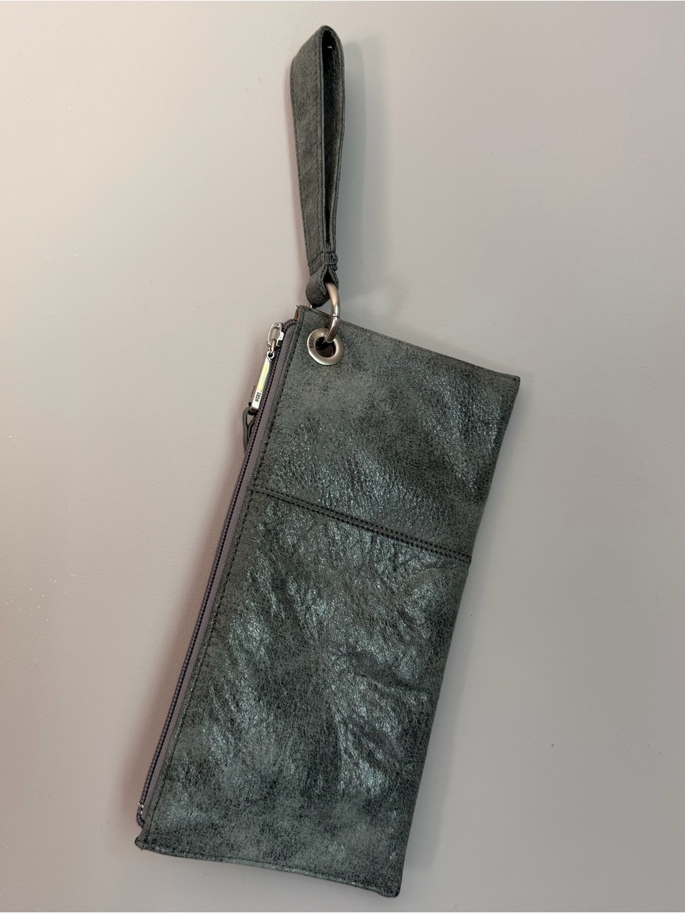 Hobo Grey Wristlet Clutch wallet - like new